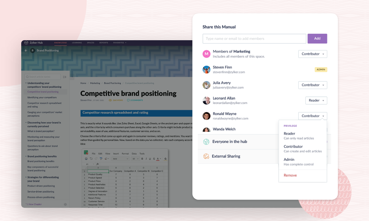 screenshot of Zoho Learn